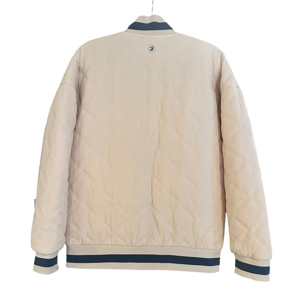 Glyder NWT Varsity Jacket Oatmilk/Washed Blue Women’s Size S - Picture 3 of 10
